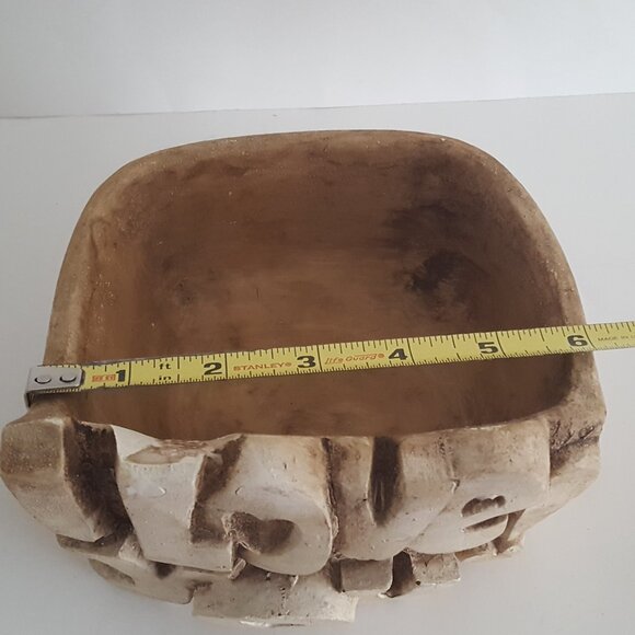 Vintage Branch Bark Wood "I Love You" Planter **AS IS** - Picture 10 of 16